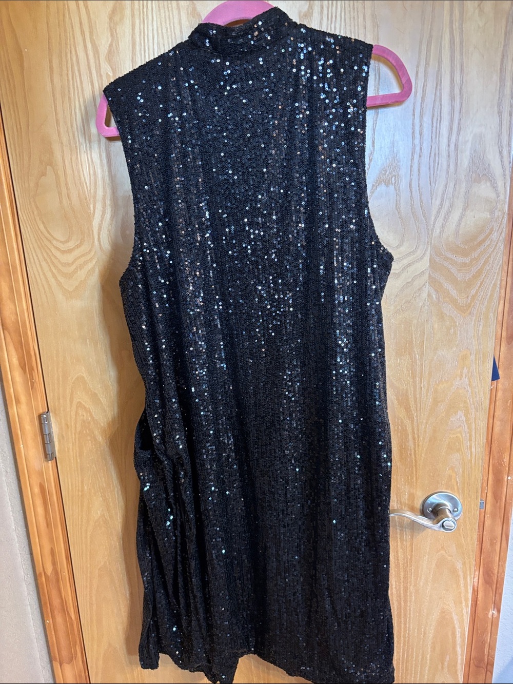 Anna & Ava Black Sequin Sleeveless Duster Vest - Picture 3 of 4